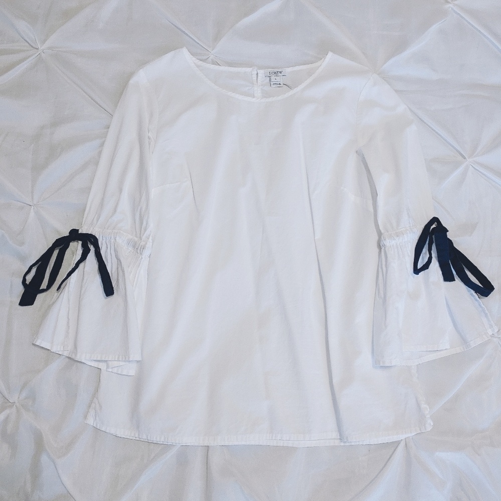 J.Crew Women's Bell Sleeve Tie Blouse